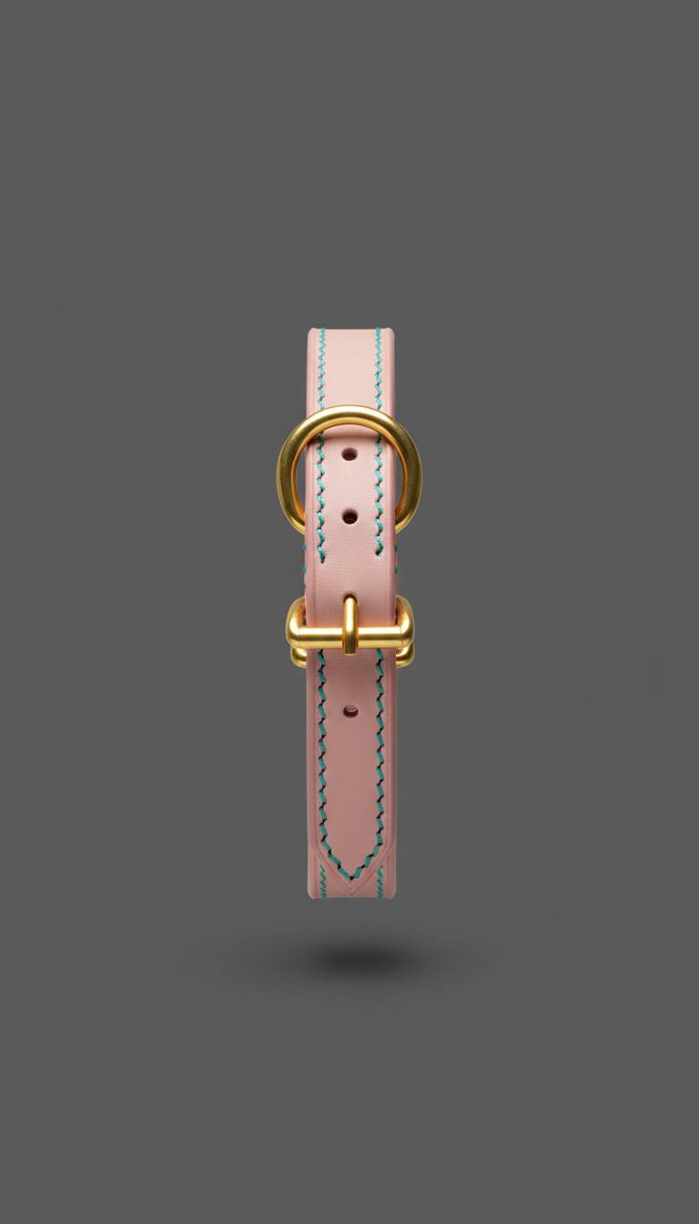 Leather Collar With Gold Hardware